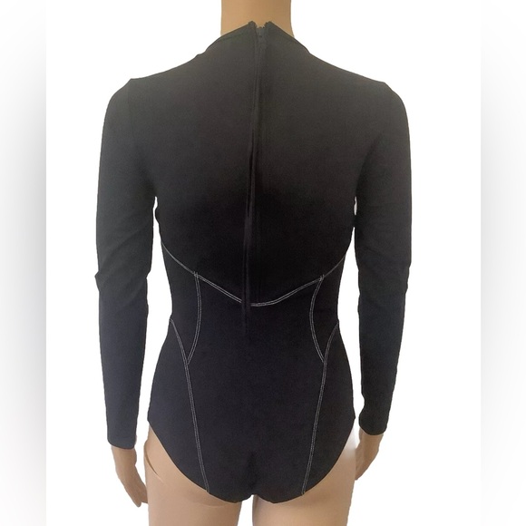 Mara Hoffman designer Black Rash Guard One Piece Swimsuit Small women’s swimwear - Picture 9 of 16